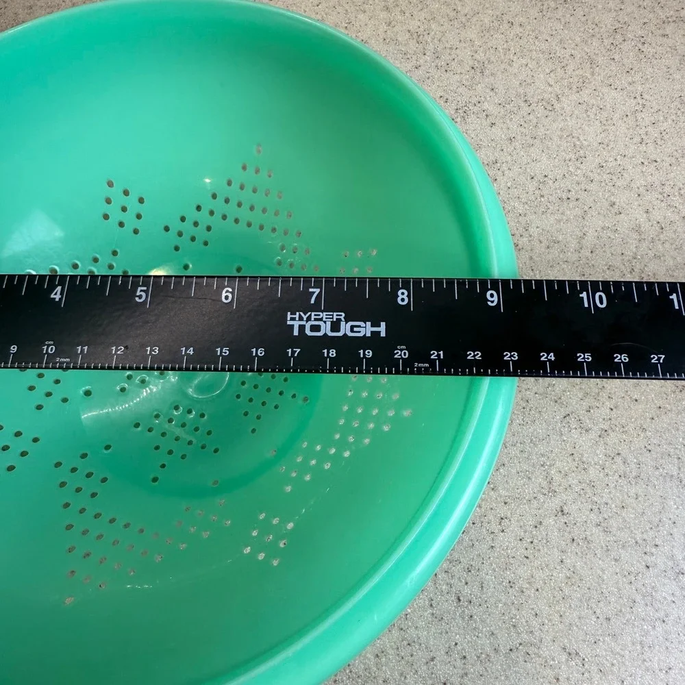 VTG Tupperware Jadeite Green Colander Strainer 339-3 Footed Starburst Retro USA